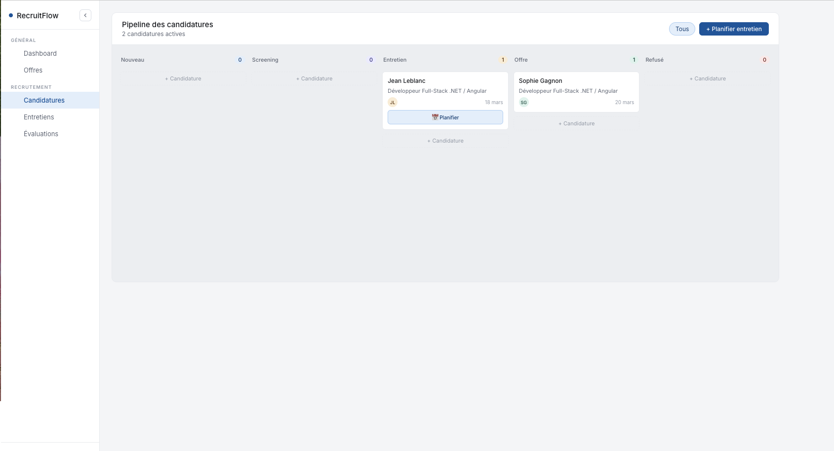 RecruitFlow candidats